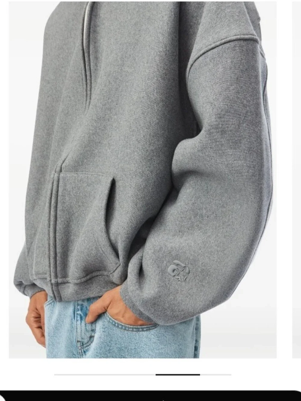 Alexander Wang Sweatshirt Unisex Puff Dense Glitter Runway Gray Full Zip $825